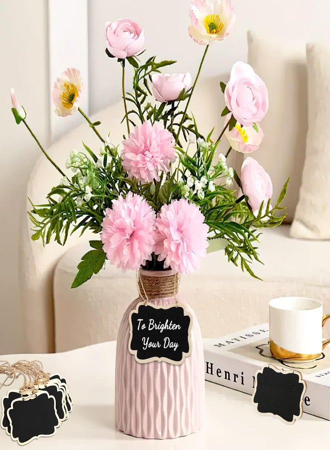 40 قطعة من ملصقات السبورة الصغيرة مع خيط لوضع العلامات، مقاس 3.35 × 2.36 بوصة، لافتات سبورة معلقة، لوحات خشبية صغيرة معلقة، ملصقات أسعار الطعام لبوفيه الحفلات (أسود) - Image 4